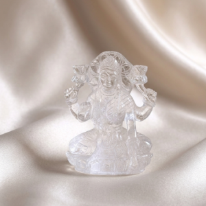Sphatik Laxmi Ji, Original Crystal Quartz Hand-Carved for Puja and Vastu